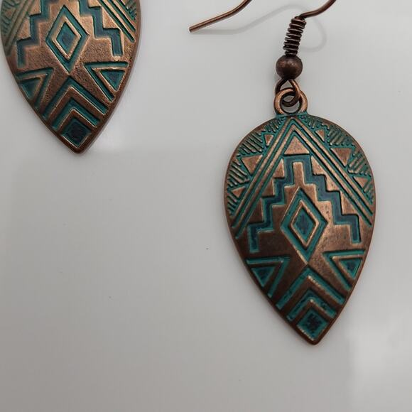 Brass Tribal Earrings - Picture 3 of 3